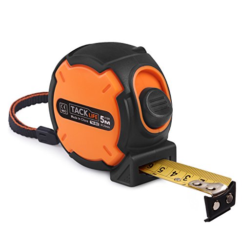 Tacklife TM-B02 Classic Tape Measure 16Ft Self-Marking Ruler Metric and Inches Retractable Measuring Tape with Wrist Strap, Magnetic Hook,Nylon Coating for Construction, Home, Carpentry Measurement