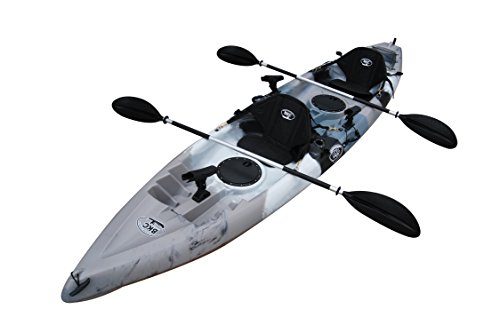 BKC UH-TK181 12-foot 5-inch Sit On Top Tandem 2 Person Fishing Kayak with Paddles