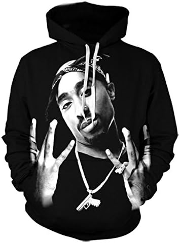 SUNY 3d hoodies Unisex Pullovers 2Pac Printed Black Hoodie Hip Hop Hooded Sportswear Tracksuit
