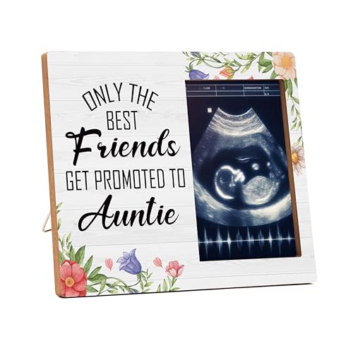 JUSITAKEET Only the Best Friends Get Promoted to Auntie Picture Frame, New Auntie Picture Frame Gifts, Aunt Pregnancy Announcement Gift, Great Aunt Gifts Photo Frames from Niece Nephew -A18 at Amazon