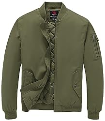 BGOWATU Men's Jacket Windproof Quilted Bomber