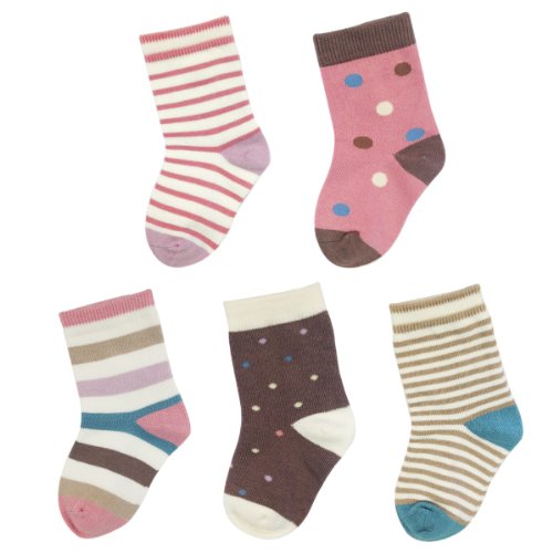 Allydrew Dots and Stripes Toddler Socks (Set of 5)