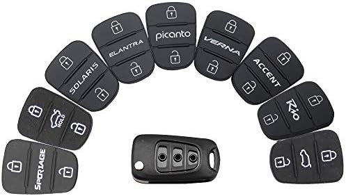 For Hyundai Picanto Solaris RIO Sportage Elantra Kia Verna 3 Buttons Flip Folding Remote Car Key Shell Case Rubber Pads