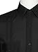Gentlemens Collection Mens Linen Look Guayabera Shirt - Long Sleeve Cuban Shirt Black X-Large