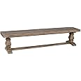 Trent Home 83" Transitional Reclaimed Pine Wood Bench in Weathered Brown