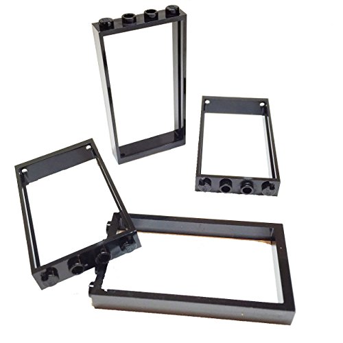Lego Parts: Door Frame 1 x 4 x 6 - Type 2 (Service Pack of 4 - Black)