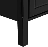 Yaheetech Bedside Table Set of 2 3-Drawer Nightstand Pine Wood Black view 9
