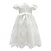 Glamulice Baby Girls Christening Baptism Dress Newborn Floral Embroidered Lace Dresses for Toddler