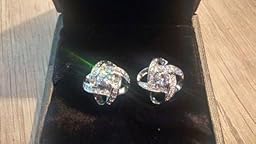 MICGIGI Orecchini da donna a forma di stella e luna in argento Sterling 925 con zirconi