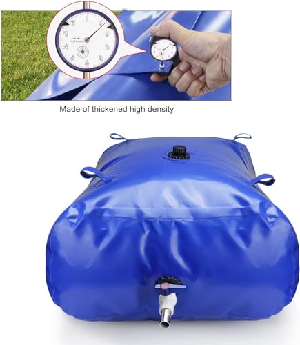 Drado Réservoir d'eau Pliable PVC Portable Sac d'eau avec Valve d'arrêt, Sac d'eau de Camping Sac de Stockage d'eau d'urgence pour Transport de Liquides de Stockage Jardin Extérieur