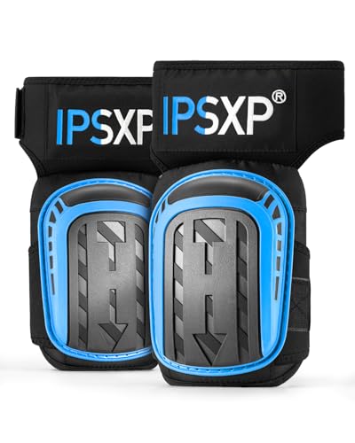 IPSXP Working Knee Pads, Professional Knee Pads for Work, Precision Gel Knee Pads, for Construction, Gardening, with Strong Double Straps and Easy Fixing