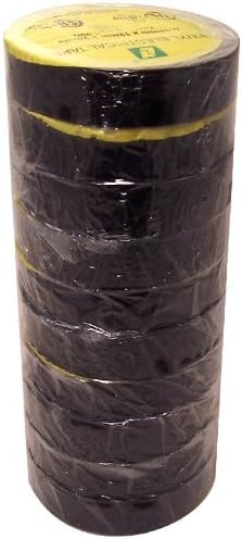 Electrical Tape 3/4" x 66' UL/CSA 10 roll Pack Several Colors, Black