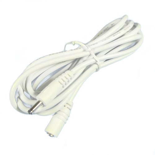 Hanvex HDCA6W 6 ft 1.3mm DC Power Extension Cable, 20AWG, White, for Agasio, Foscam, Tenvis, Wansview, Lorex Wireless IP Camera