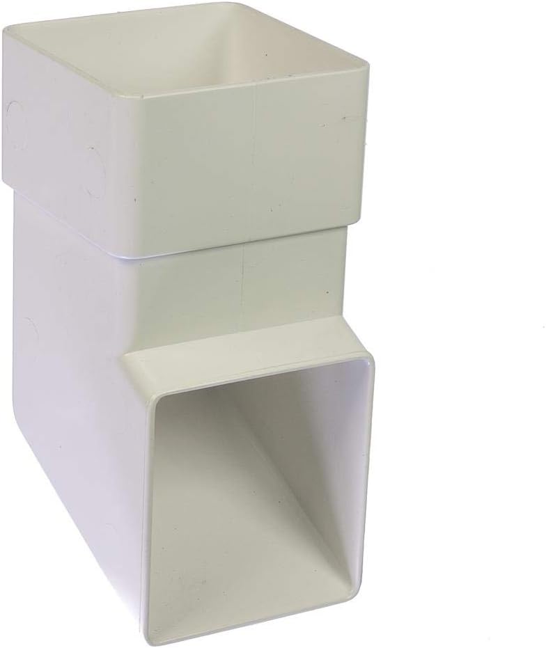 FloPlast 65mm Square Downpipe Shoe White Rainwater Guttering Fitting