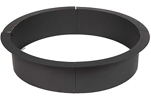 TITAN GREAT OUTDOORS Ash & Ember 46" Outside Dia Steel Fire Pit Liner x 41" Inside - 4 Panel Liner 1.5mm Thick Steel, DIY Above or In-Ground Outdoor Fire Pit, High Temperature Finish, Portable Wood Burning Fire Ring