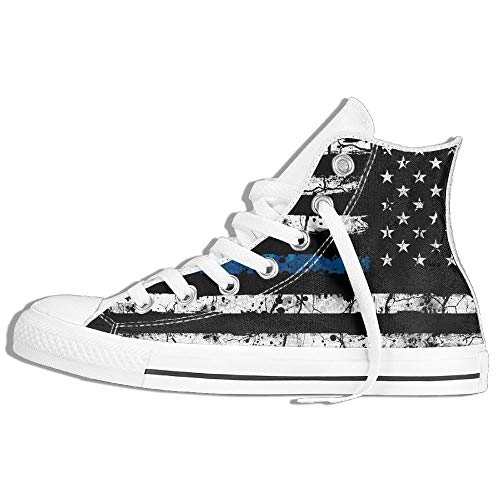 BEYOUR Rican Subdued Thin Blue Line Flag High Top Classic Un