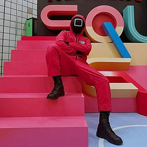 Masked Man Squid Game Mask, Squid Game Soldier Face Shield, Reality