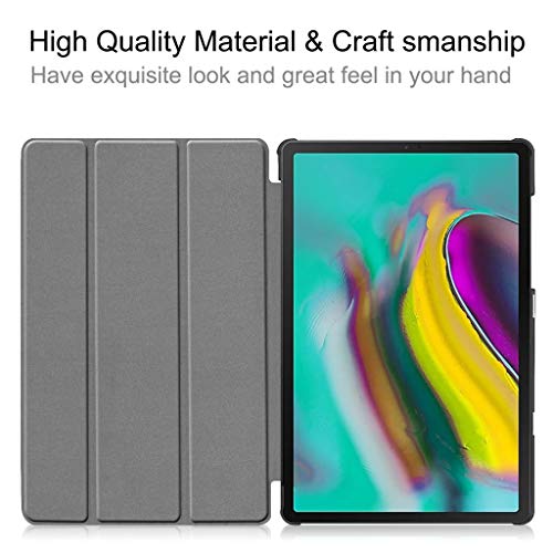 Cywulin Case for Samsung Galaxy Tab S5e 10.5 2019 Model SM-T720 SM-T725 Tablet, Slim Lightweight Shell Folding Smart Stand Folio Leather Magnetic Trifold Cover Case with Auto Wake Sleep (Back) - Thumbnail 5