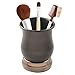 mDesign Metal Bathroom Vanity Countertop Accessory Set - Includes Refillable Soap Dispenser, Divided Toothbrush Stand, Tumbler Rinsing Cup - 3 Pieces - Pearl Bronze/Champagne
