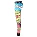 Multicolor Pop Art Graphic Super Hero Leggings for Girls