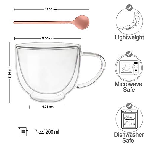 Doppelwandige Espresso-Gläser, 2x70ml, Mokkatassen, Thermo-Gläser, Isolierte Espresso-Gläser Set, für Espresso, Tee… – Bild 7