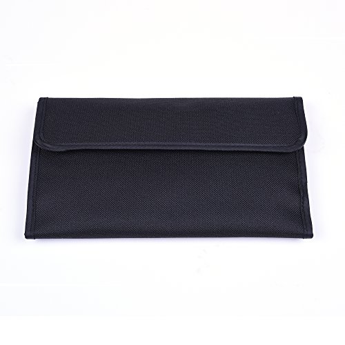 Case Star ® Black Color Nylon Velcor 6 Pocket Filter Wallet Carrying Case Sleeve For Square or Circular Filters 40.5mm 43mm 49mm 52mm 55 mm 58mm 62mm 67mm With Case Star Velvet Pouch