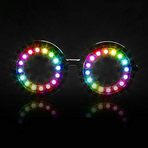 Glofx Pixel Pro Led Glasses 350 Epic Modes] Programmable Rechargeable Light Up Edm Festival Rave Party Sunglasses