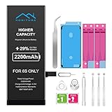 Battery for iPhone 6s 2200mAh High Capacity Replacement iPhone 6s Battery, Professional Complete Tool with Two Adhesive Strips and User Manual 0 Cycle Upgrade (for iPhone 6s Only)