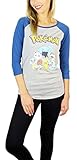 Pokemon Womens Baseball Raglan Tee Heather Grey
