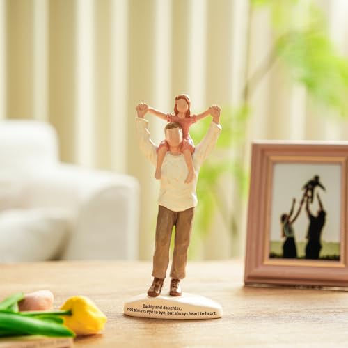 Storieme Dad Birthday Gifts from Daughter: Father's Day Figurine Gift for Dads - Hand-Painted Daddy Daughter Statue Decor