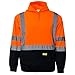 New York Hi-Viz Workwear H8311 Men's ANSI Class 3 High Visibility Class 3 Sweatshirt, Hooded Pullover, Knit Lining, Black Bottom (Orange, Large)