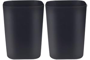 Feisco Small Trash Can,2 Gallon Bathroom Wastebasket Garbage Can for Bathroom Kitchen Bedroom Office (2, Black&Black)