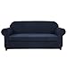 SUBRTEX Stretch Sofa Slipcover 2 Piece Sofa Cover 3 Seater Soft Couch Slipcover Washable Furniture Covers, Jacquard Fabric Small Checks(Navy,Sofa)