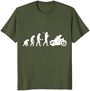 Mens Funny Vintage Motorcycle T-Shirt Evolution Motorbike Rider 2XL Olive