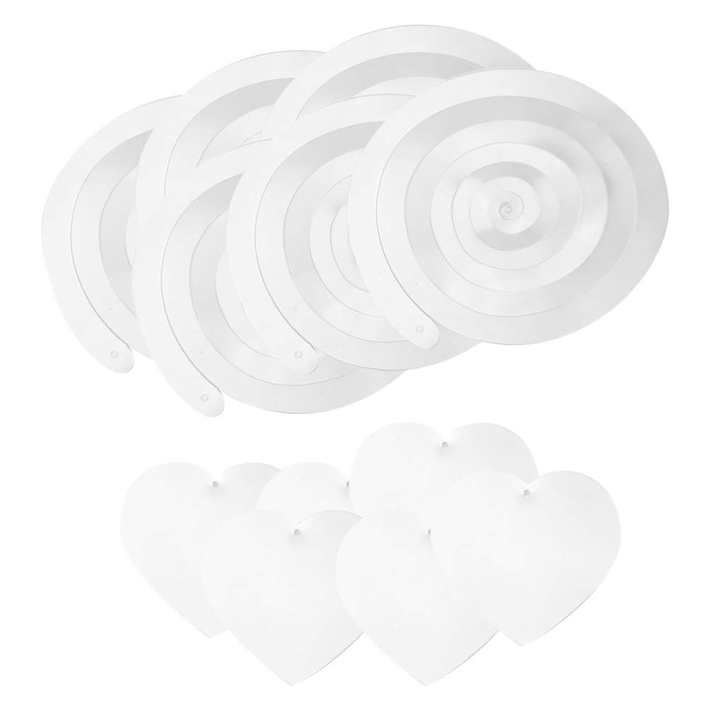 VALICLUD 6pcs 3D Love Heart Swirl Banner Layout Heart Shape Hanging Pendant Romantic Hanging Swirl Garland Decor Ceiling Hanging Swirl Heart for Valentines Day (White)