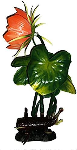 2 Pack 5 Inch Orange Lily Flower Artificial Plant For Tropical Fish Aquariums & Terrariums & Betta Fish!