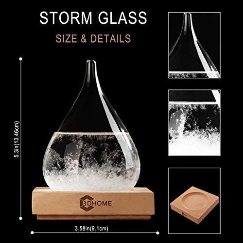 image for 3DHOME Storm Glass Bottle Weather Forecaster - Creative Fashion Crysta