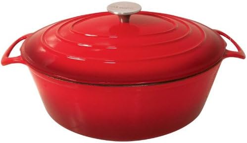 Le Cuistot Vieille France Enameled Cast-Iron 8.5 Quart Oval Dutch Oven - 2 Tone Red