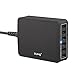 UL-Listed 6 Ports USB Wall Charger,Sheoolor 45W 2.4A 6-Port Charging Hub Smart USB Charger for iPhone X/8/7/6 Samsung Smartphone iPad Tablet and More - Black