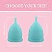 Menstrual Cup -Reusable Diva Cups Menstrual Period Cup - Tampon and Pad Alternative - Regular Flow with Free Bag - Flex Mooncup Menstrual Cup - FDA Approved(Turquoise,Small)