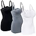 DAISITY Womens Maternity Nursing Tank Cami for Breastfeeding with Adjustable Straps Pack of 3 Color Black Grey White Size XL