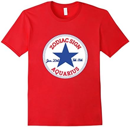 Men's ZODIAC SIGN AQUARIUS T-Shirt 2XL Red