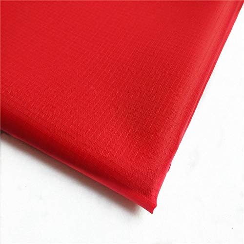 5 Yards Pack(180"x59") Waterproof Ripstop Nylon Fabric Light Weight PU Coated Kite Material (red)