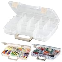 Pearl Enterprise Plastic Satchel Utility Box, Tackle Box Storage Container Multiple Sections Organizer, Plano Stowaway Case with Compartments and a Satchel Handle Size Medium