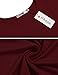 Meaneor Women's Side-Slit Short Sleeve Round Neck Tunic Top Wine Red S