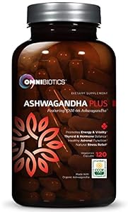 Image of Ashwagandha 1300mg - Certified Organic with KSM-66 Root Powder Extract - Natural Supplement for Stress Relief, Anti-Anxiety & Fatigue - Mood Enhancer - Thyroid Support - 120 Vegan Capsules