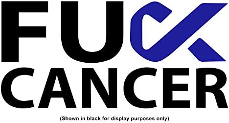 Blue Ribbon F Cancer Text Vinyl Decal Sticker, Premium Matte &amp; Glossy Vinyl, Many Colors To Choose From, XX-Large, W 11" H 5.2"