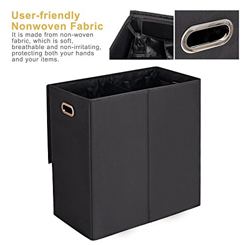 MaidMAX Double Laundry Hamper Sorter with Lid, 2 Removable