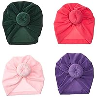 YASSUN Baby Cotton Hat Headband 4 Piece Hairpin