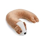 Critter Piller Kid's Travel Buddy and Comfort Pillow, Brown Bulldog, Hypoallergenic, Machine Washable, Recycled Filling
